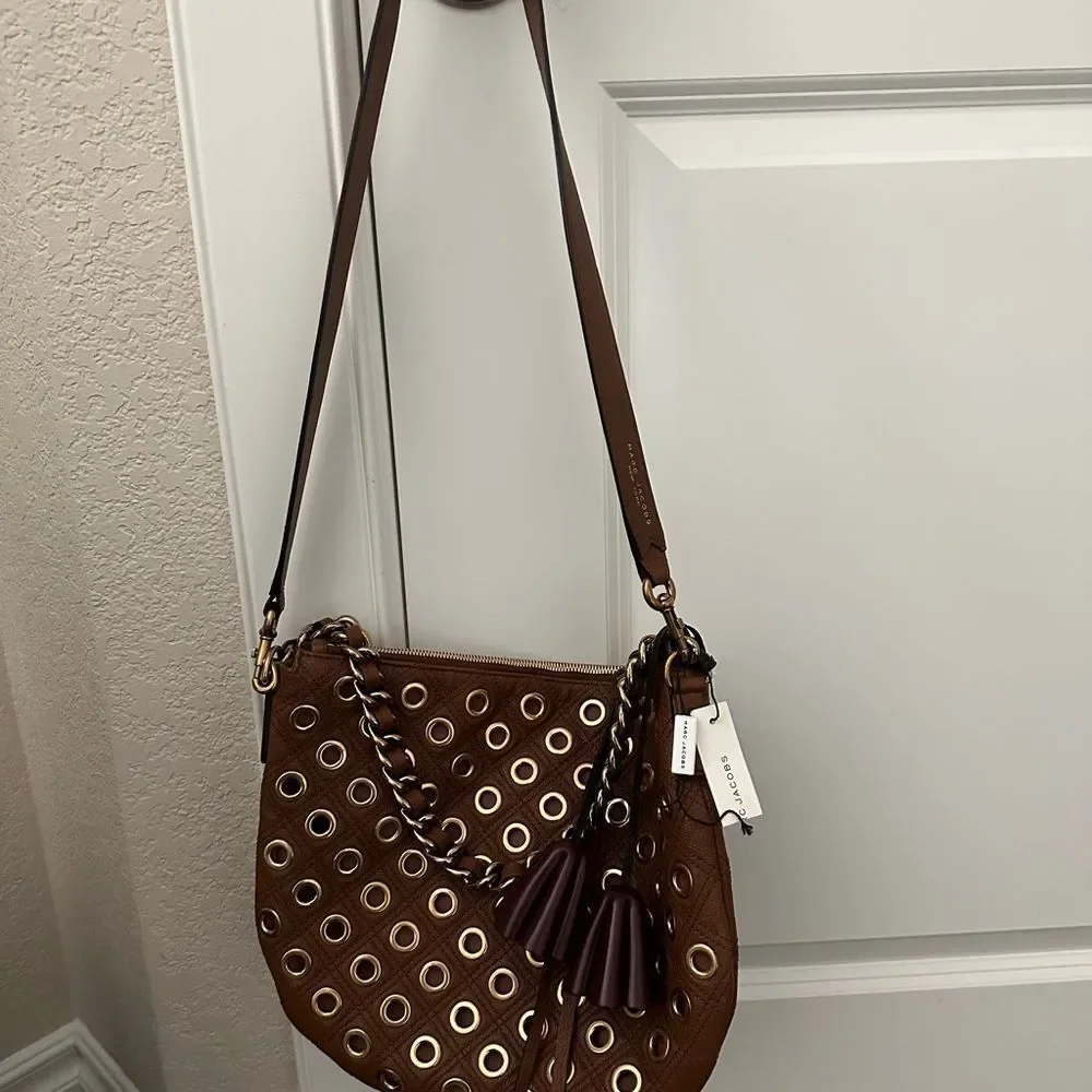 NWT Marc Jacobs | Nomad Quilted Grommet Hobo Bag, Brown